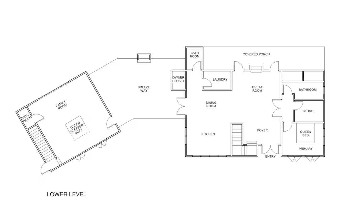 Diagram of the main floor of the home